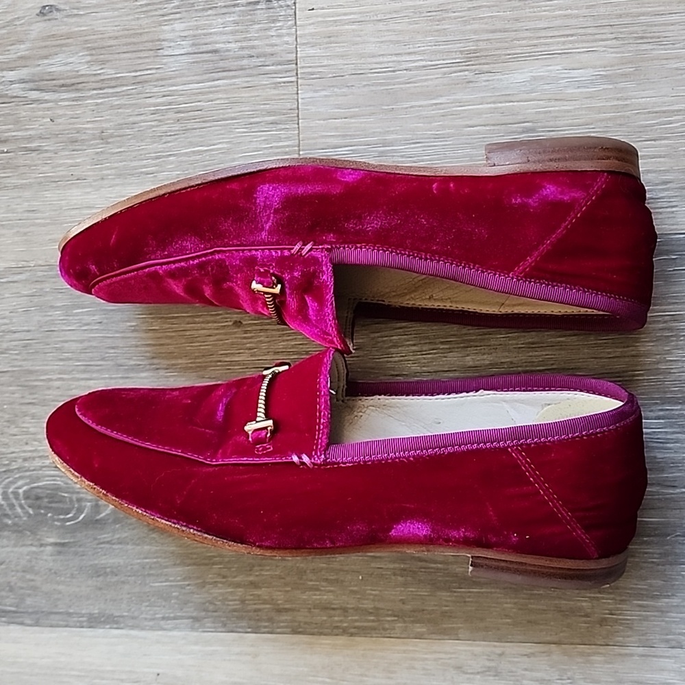 Sam Edelman Raspberry Velvet Loafers - Picture 8 of 12